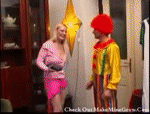 Clown fucking a hot blonde -